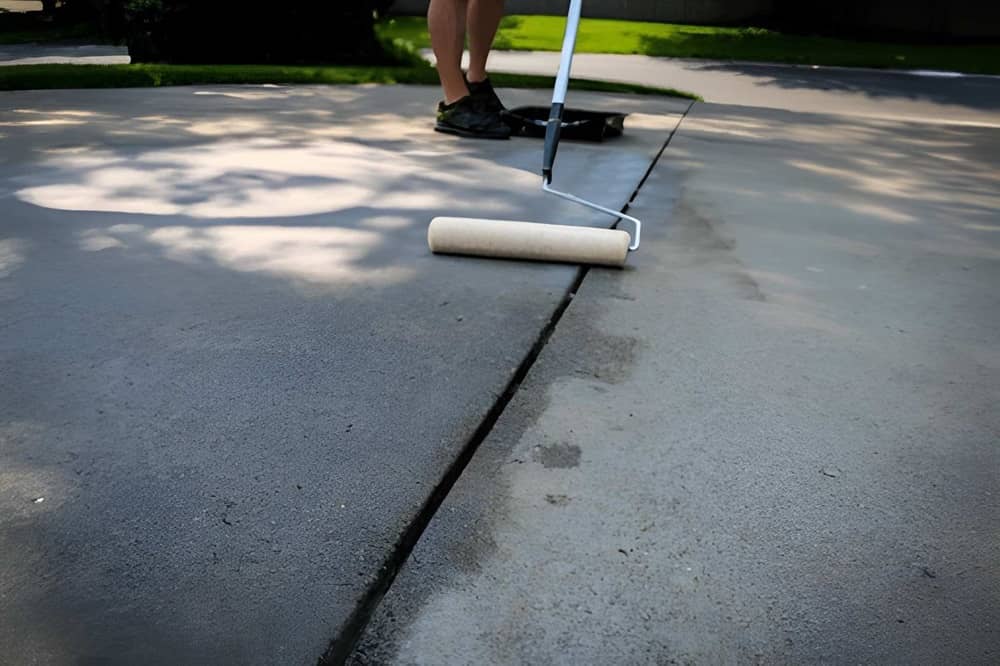 Applying Sealer With A Roller